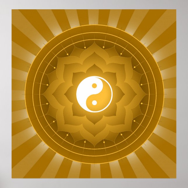 Poster Yin Yang Spirituel Sur Lotus Arrière - plan (Devant)