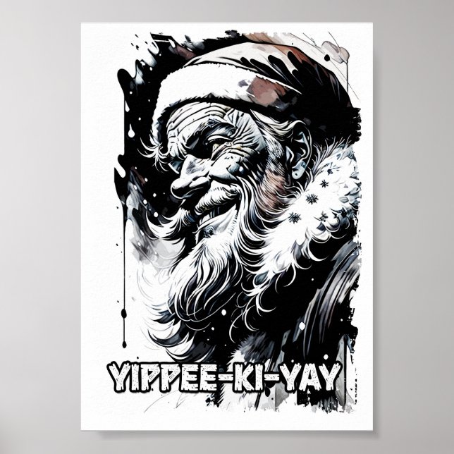 Poster Yippee Ki Yay Funny Citation de Noël Pop Culture (Devant)