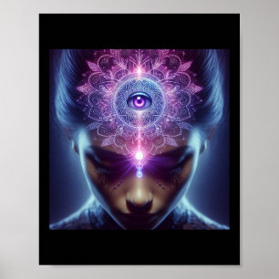 Poster Yoga Ajna Conscience Troisième Œil Chakra Brahman 