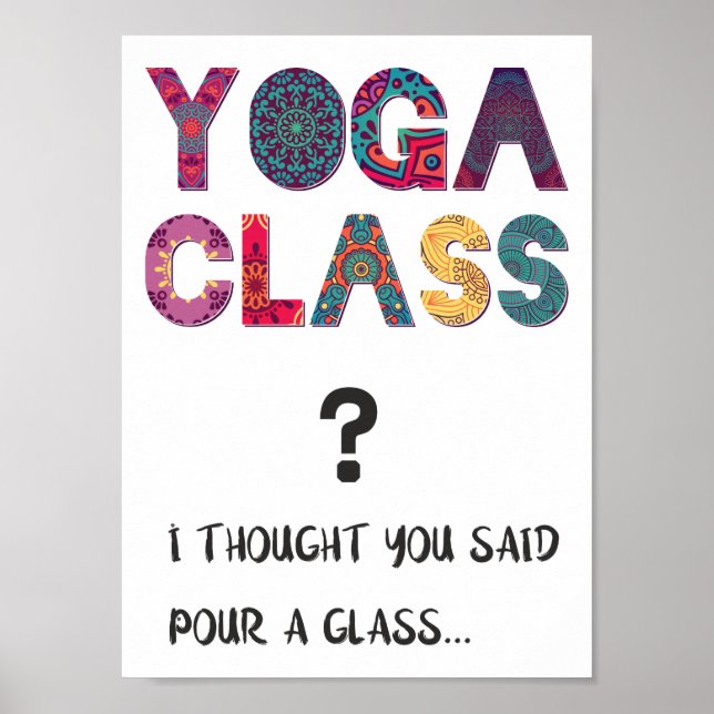 Poster Yoga Funny Humour Namaste Fun and Laughts Citation (Devant)