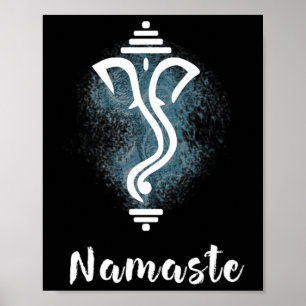 Poster Yoga Ganesha Chakra Namaste Énergie Lotus Karma Om