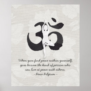Poster YOGA Instructeur d'aquarelle méditation Pose Om SI