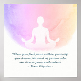 Poster Yoga Instructeur Studio Méditation Easy Pose Citat