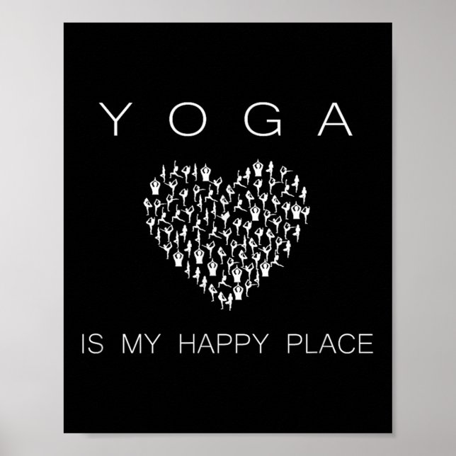 Poster Yoga Is My Happy Place Insrational Motivational  (Devant)