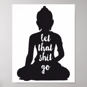 Poster Yoga Lâchez Prie Méditer Silhouette Bouddha Yoga F