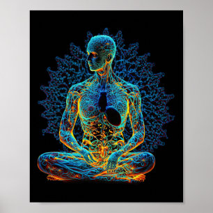 Poster Yoga Méditation Spirituelle du Chakra d'Énergie _1