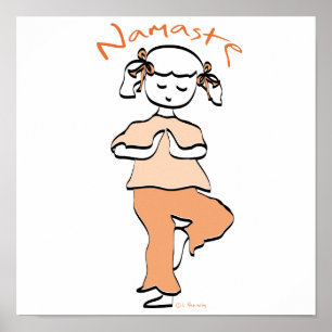 Poster Yoga Namaste Jeune fille