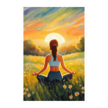 Yoga sur le terrain au coucher du soleil