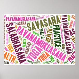Poster Yoga words design