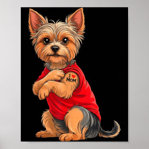 Poster Yorkie avec yorkshire terrier tatoué amour