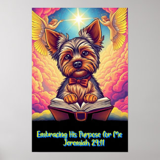 Poster Yorkie chrétien embrassant son but pour moi