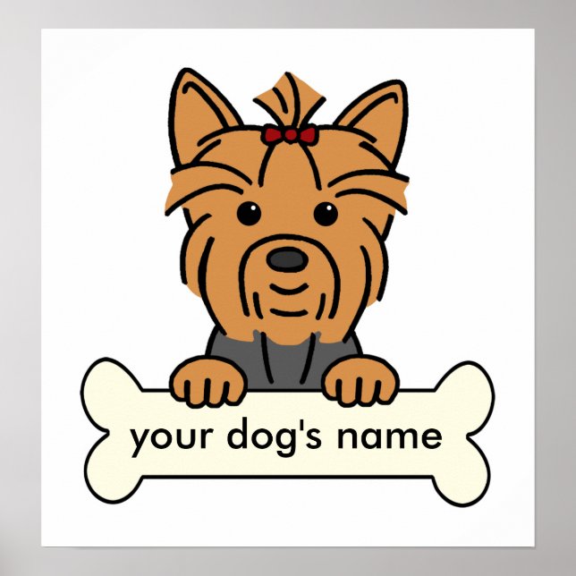Poster Yorkie personnalisé (Devant)