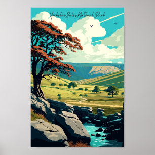 Poster Yorkshire Dales National Park lieu de voyage vinta