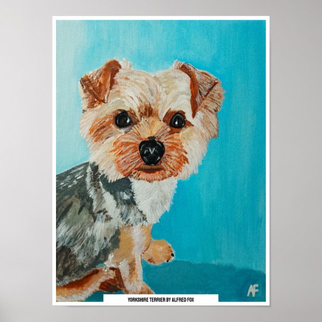 Poster Yorkshire Terrier Peinture d'Alfred Fox (Devant)