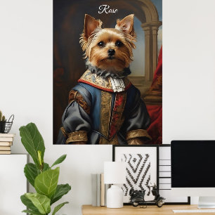 Poster Yorkshire victorien Terrier en vêtements Whimsical