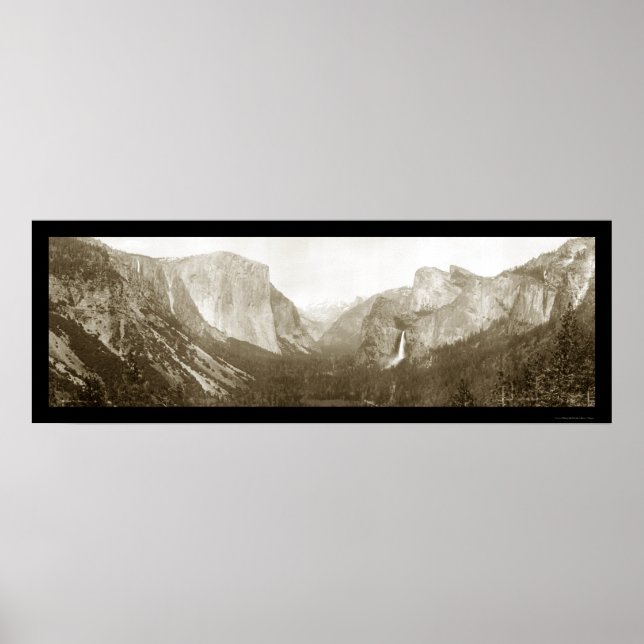 Poster Yosemite Birdseye Photo 1915 (Devant)