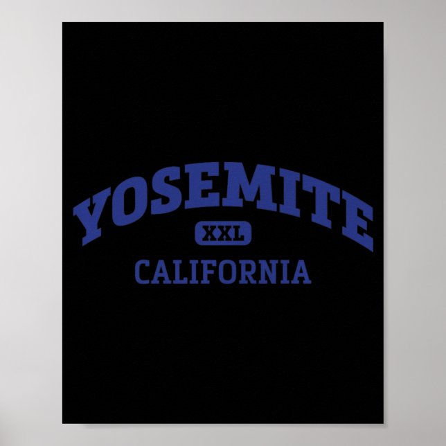 Poster Yosemite College Style Rock Escalade Area Design (Devant)