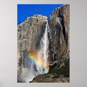 Poster Yosemite Falls avec l'arc-en-ciel