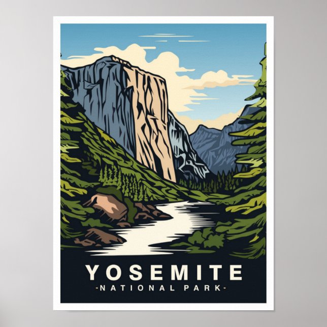 Poster Yosemite National Park California USA Travel (Devant)