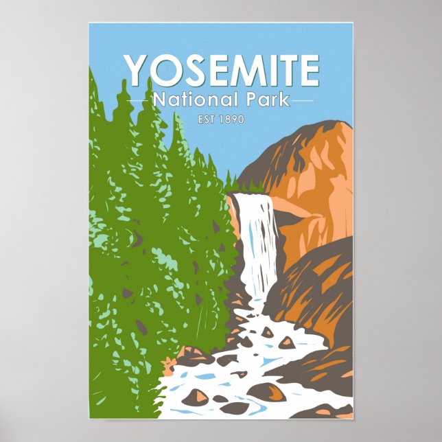 Poster Yosemite National Park California Vernal Fall (Devant)
