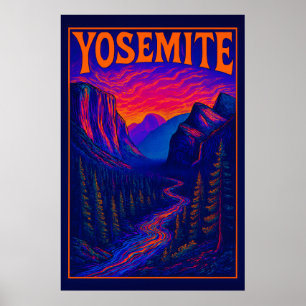 Poster Yosemite Psychedélique