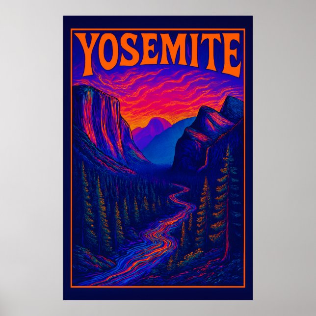 Poster Yosemite Psychedélique (Devant)