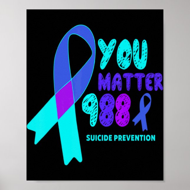 Poster You 988 Suicide Prevention Awareness Rainbo  (Devant)