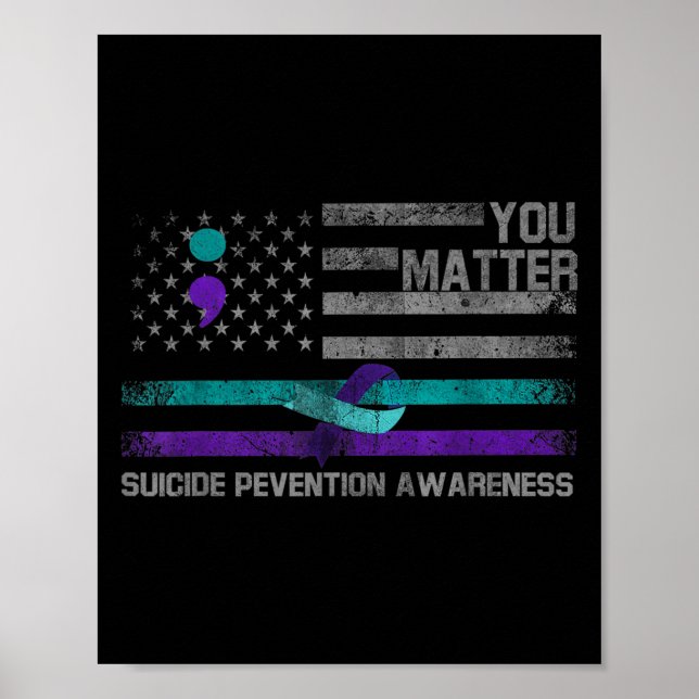 Poster You American Flag Suicide Prevention Awareness  (Devant)
