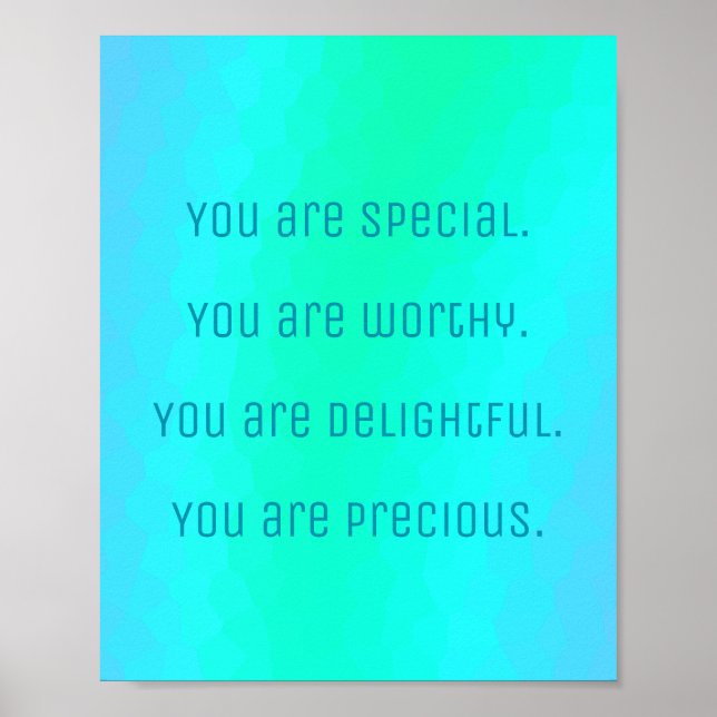 Poster "You Are Special" Affirmations Positives (Devant)