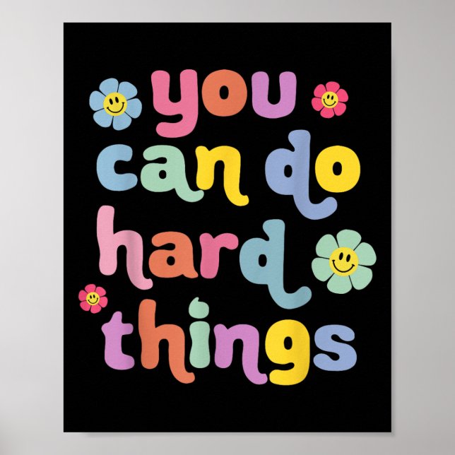 Poster You Can Do Hard Things Teacher Back To School Moti (Devant)