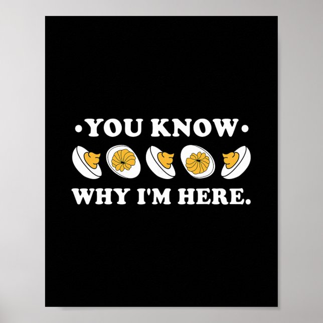 Poster You Know Why I'm Here Deviled Egg Groovy Thanksgiv (Devant)