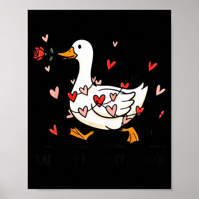 Poster You Make My Heart Go Honk Funny Goose Valentine Sa (Devant)