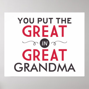 Poster You Put the Great in Great Grandma