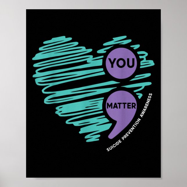 Poster You Semicolon Suicide Prevention Awareness Month  (Devant)