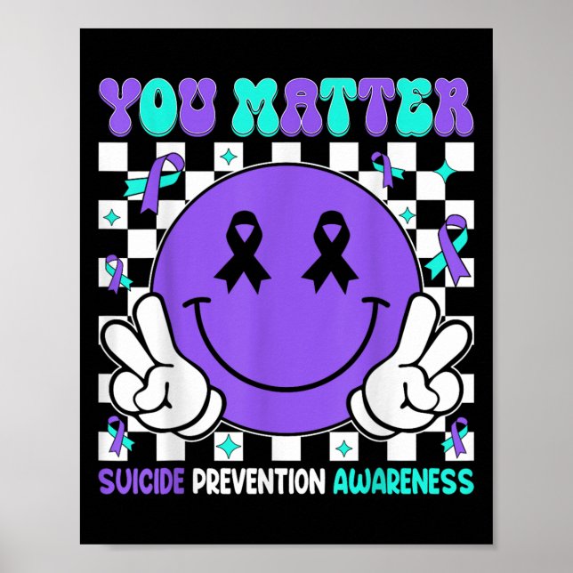 Poster You Suicide Prevention Awareness Teal Purple Ribbo (Devant)