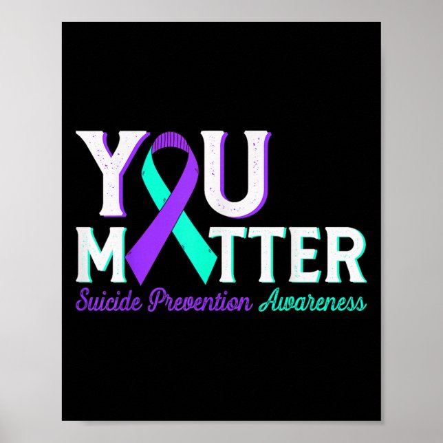 Poster You Suicide Prevention Teal &amp; Purple Awareness (Devant)