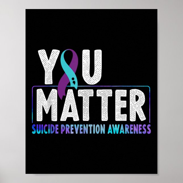 Poster You - Suicide Prevention Teal Purple Awareness Rib (Devant)