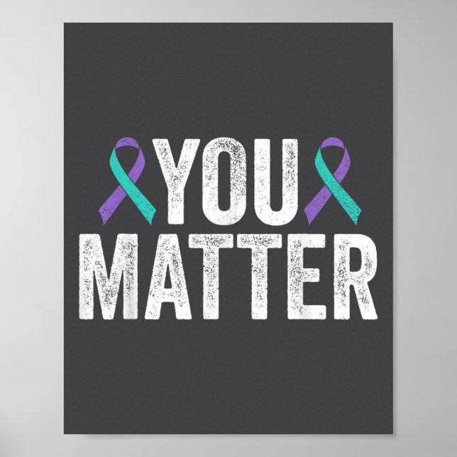 Poster You - Suicide Prevention Teal Purple Awareness Rib (Devant)
