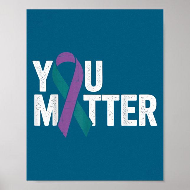 Poster You - Suicide Prevention Teal Purple Awareness Rib (Devant)