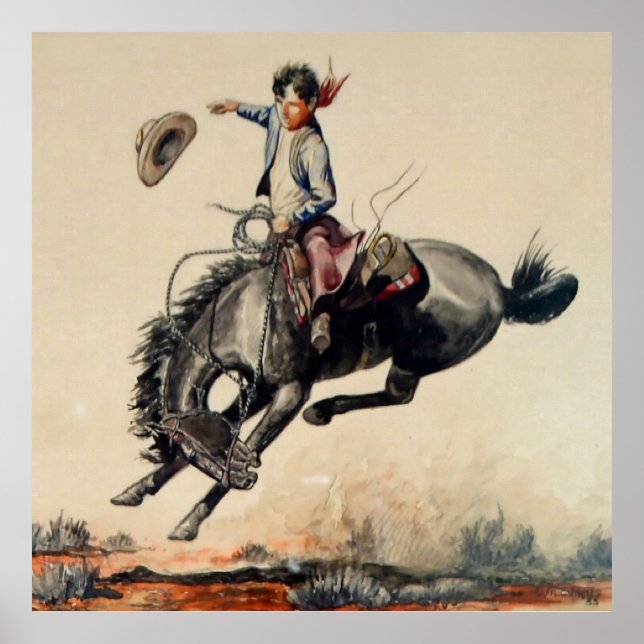 Poster « Young Cowboy » par Will James (Devant)