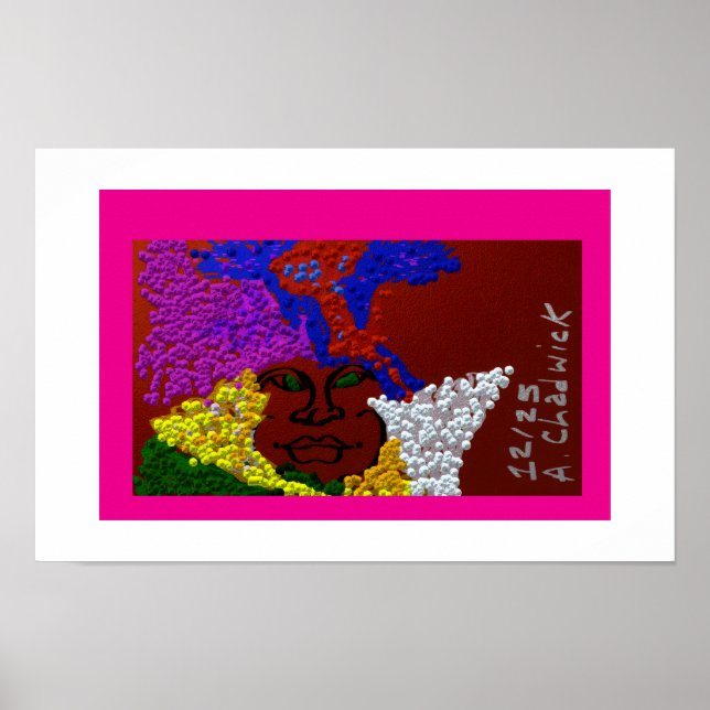 Poster Young Woman in the Flower Mist (Devant)
