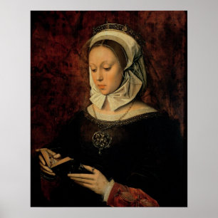 Poster Young Woman Reading a Book of Hours