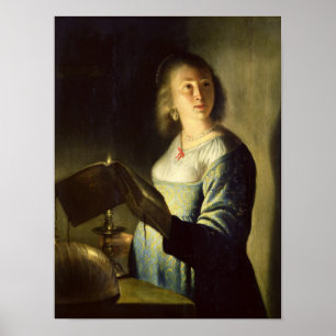 Poster Young Woman with a Candle