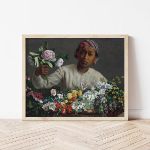 Poster Young Woman with Peonies   Frédéric Bazille