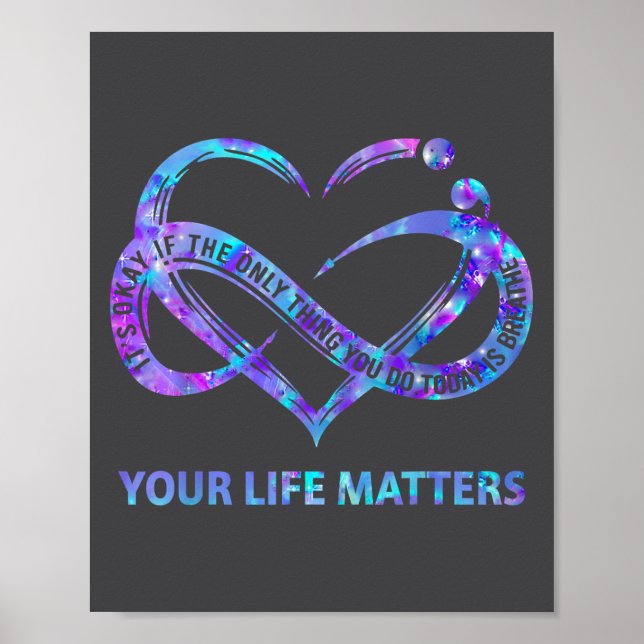 Poster Your Life S Suicide Prevention Awareness Men Women (Devant)