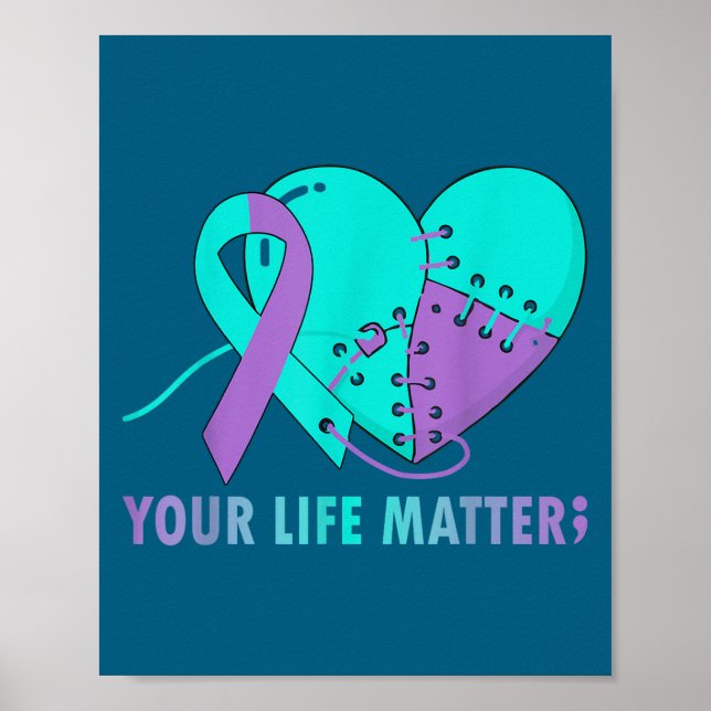 Poster Your Life S Suicide Prevention Awareness Teal And  (Devant)