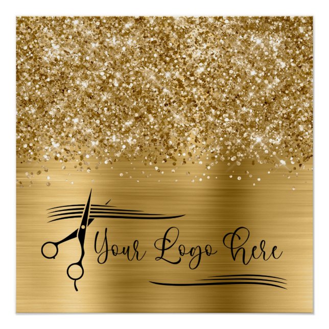 Poster Your Logo Glittery Gold Glam (Devant)