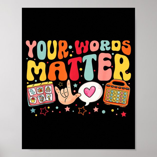 Poster Your Words Speech Therapy Language Pathologist Slp (Devant)
