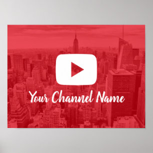 Poster Youtube Channel Custom Photo Youtuber