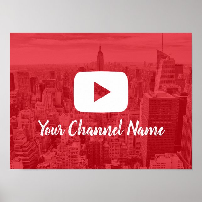 Poster Youtube Channel Custom Photo Youtuber (Devant)
